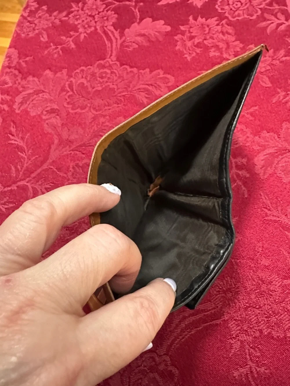 Celine Black & Brown Leather Bifold Compact Wallet W/ Snap - Picture 11 of 11